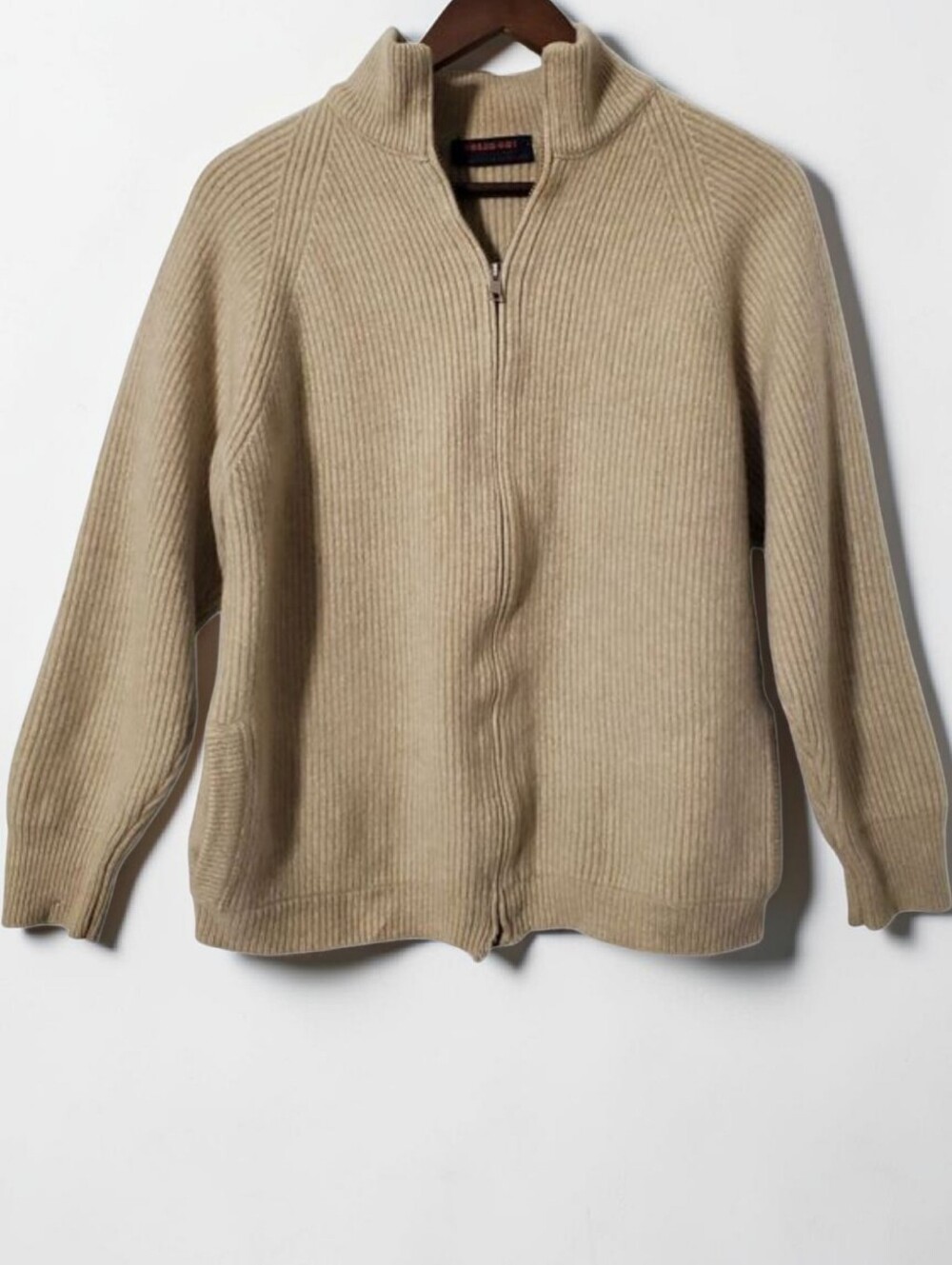 Polidori Rome Rabbit Hair Jacket Size S Full Zip Neutral Mob Wife Luxury Womens